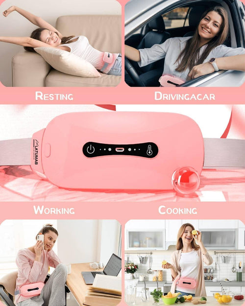 Portable Cordless Period Cramp Massager & Heating Pad
