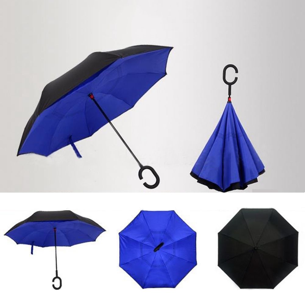 Windproof Double Layer Folding Inverted Umbrella